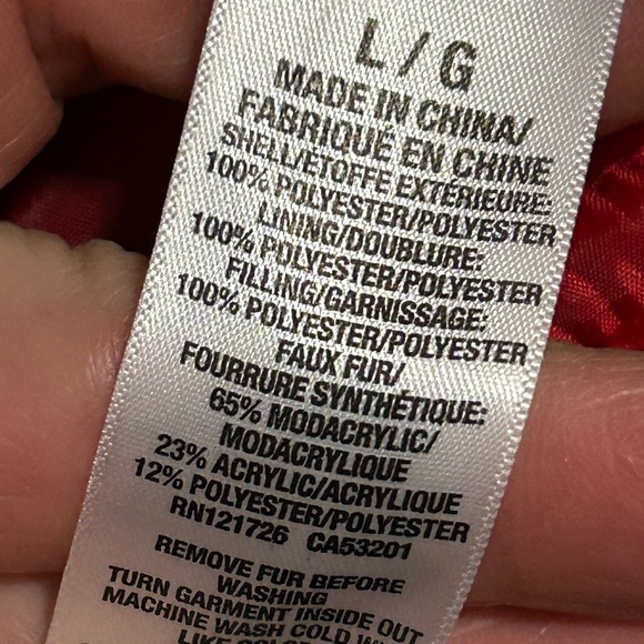 Aeropostale Red Puffer Jacket with Faux Fur - Picture 5 of 5